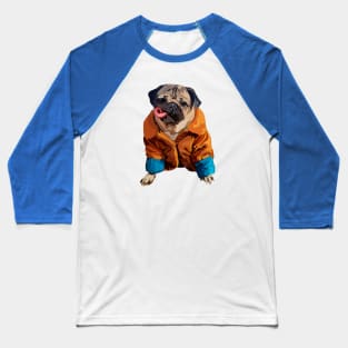 Pug in an autumn coat Baseball T-Shirt